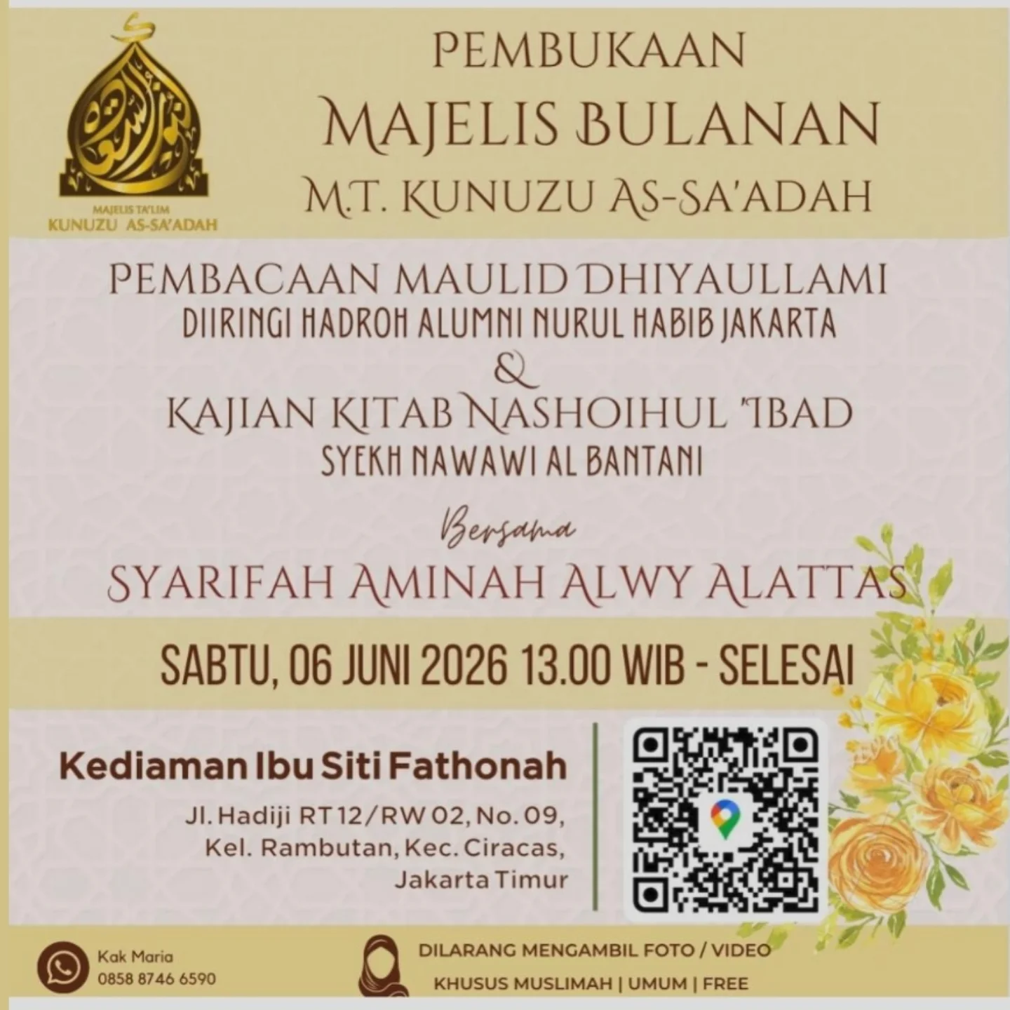 Pembukaan Majelis Bulanan MT. Kunuzu As-Sa'adah