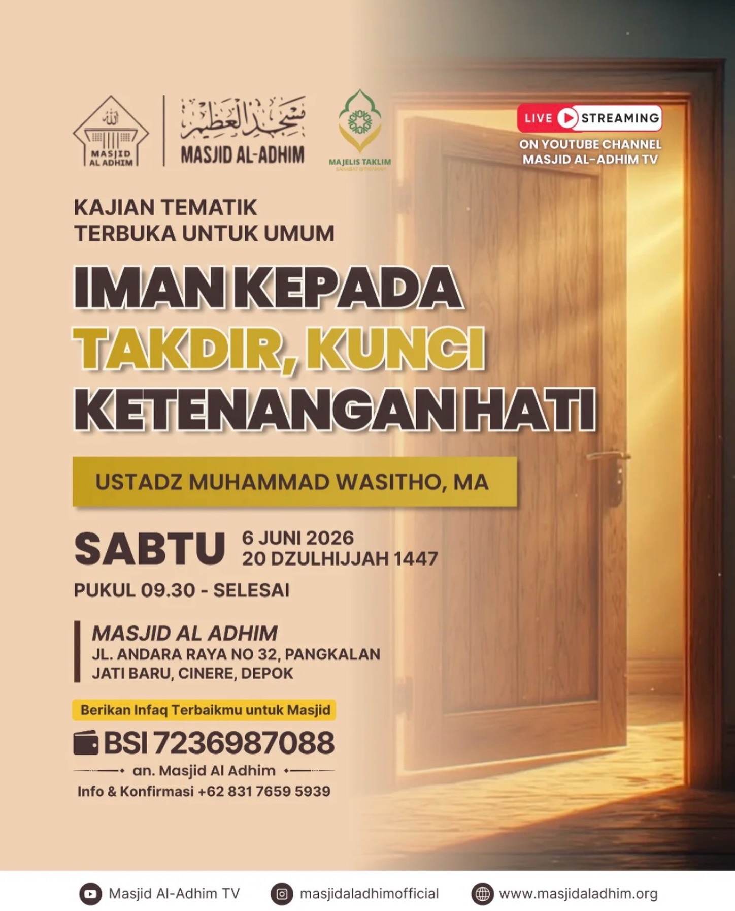 Iman Kepada Takdir, Kunci Ketenangan Hati