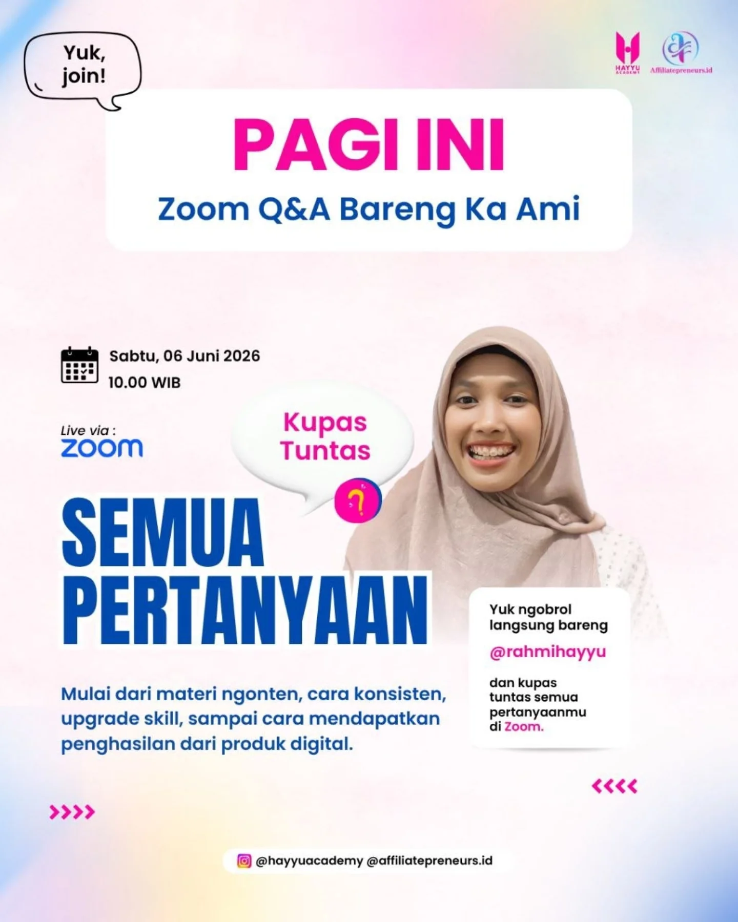 Pagi Ini Zoom Q&A Bareng Ka Ami