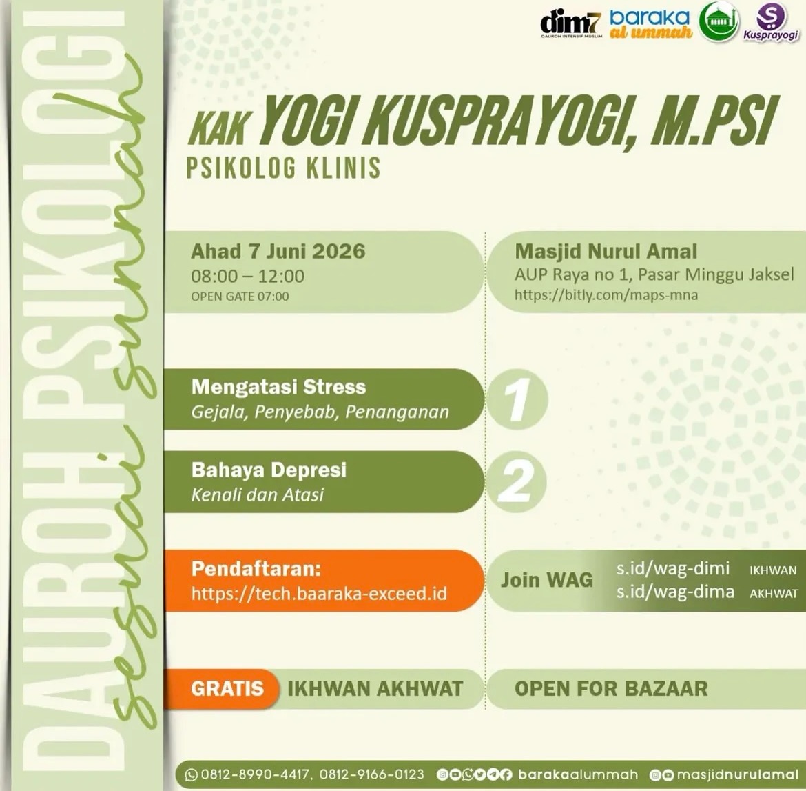 Daurah Psikologi Klinis bersama Kak Yogi Kuspraya, M.Psi