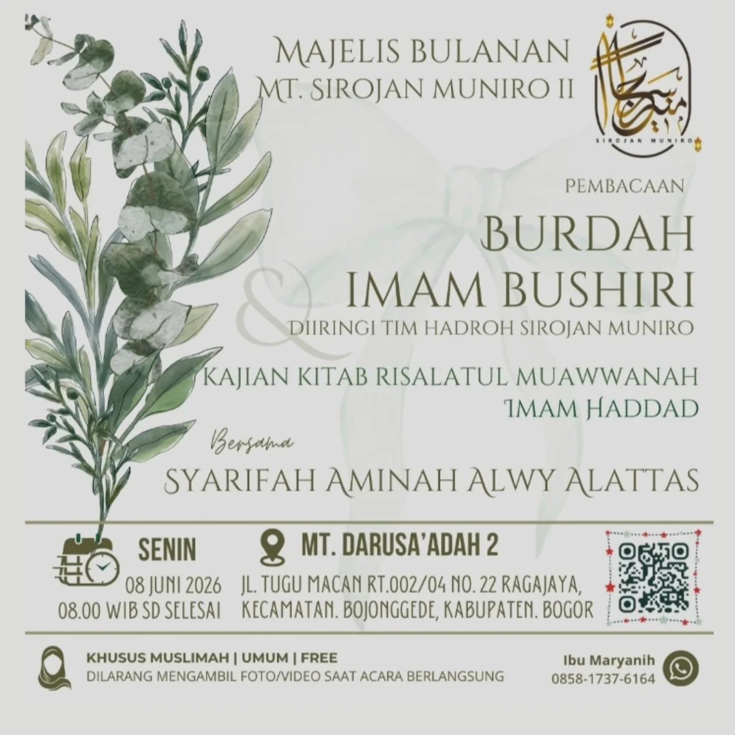 Kajian Kitab Risalatul Muawwanah Imam Haddad