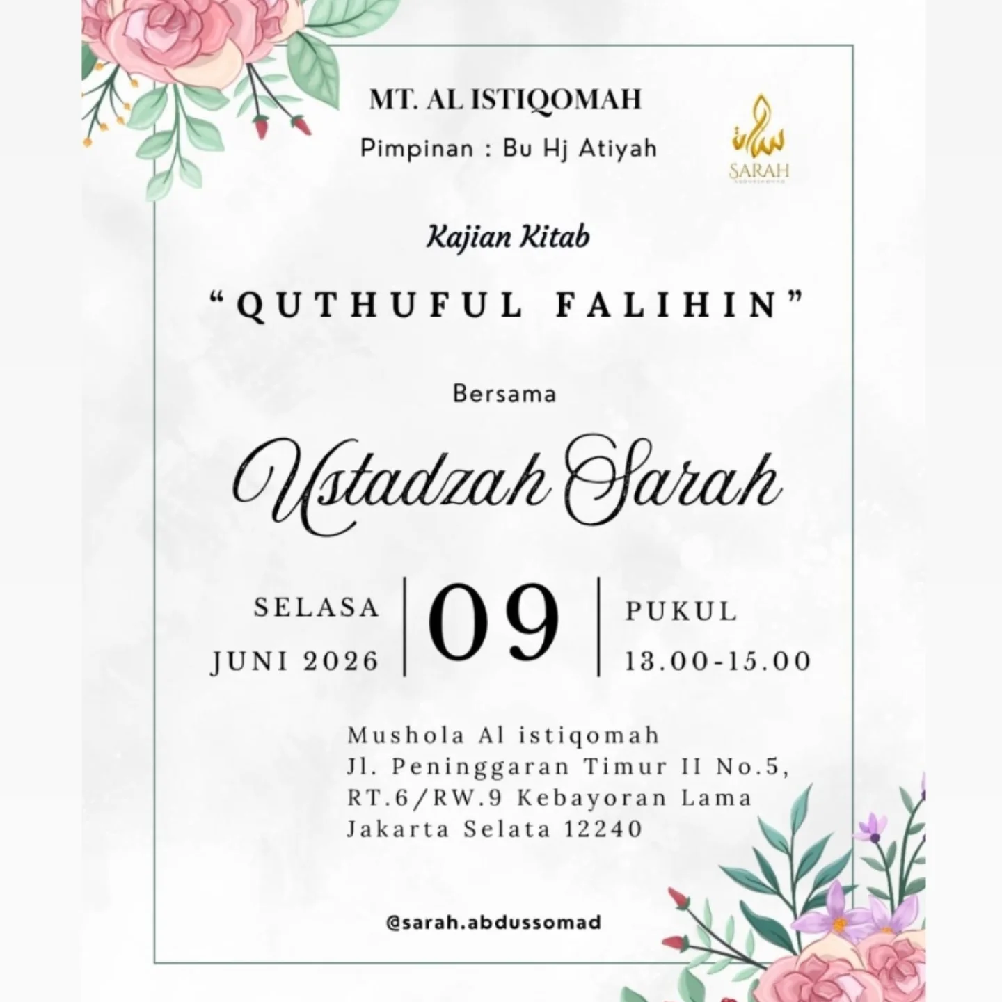 Kajian Kitab Quthuful Falihin