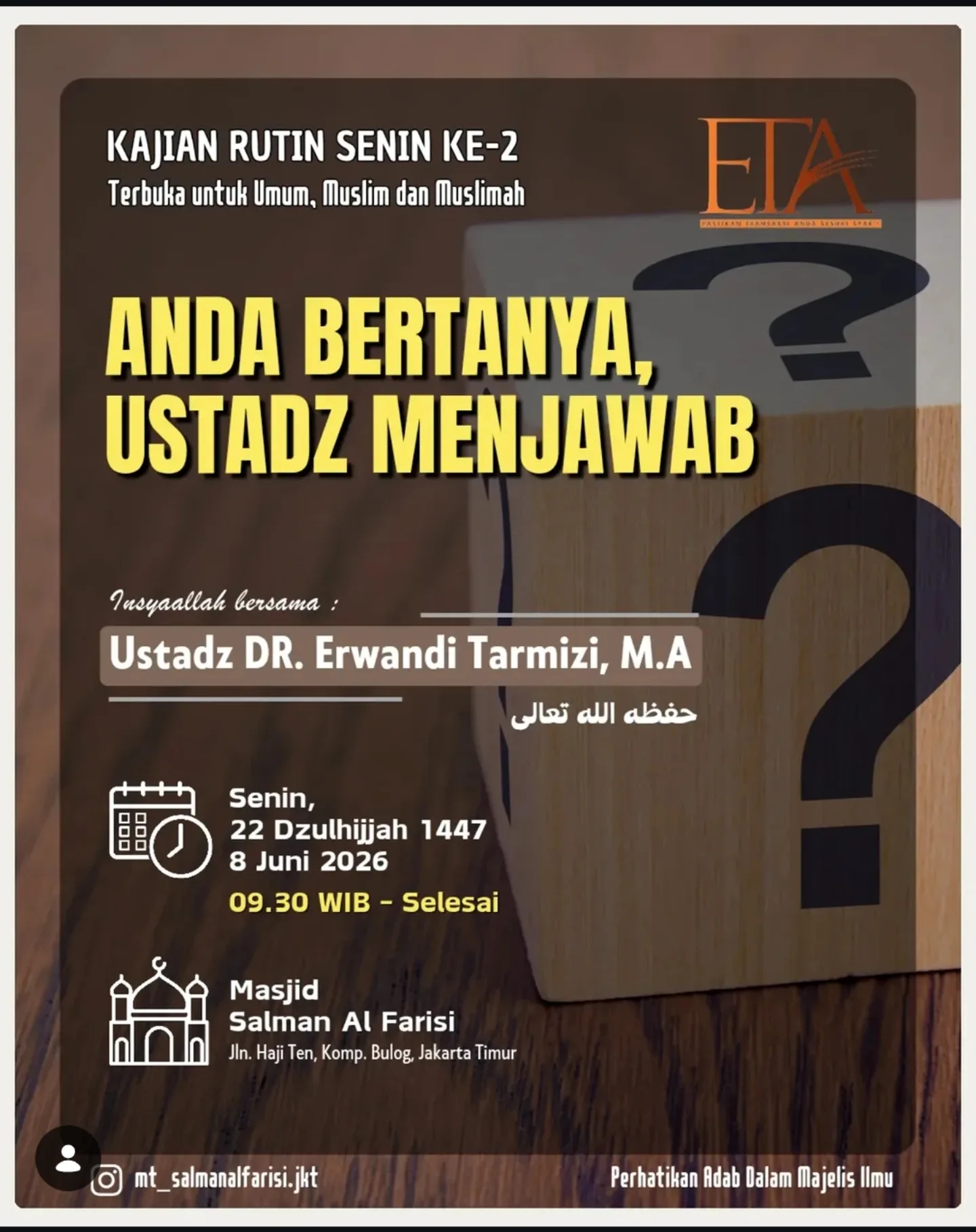 ANDA BERTANYA, USTADZ MENJAWAB