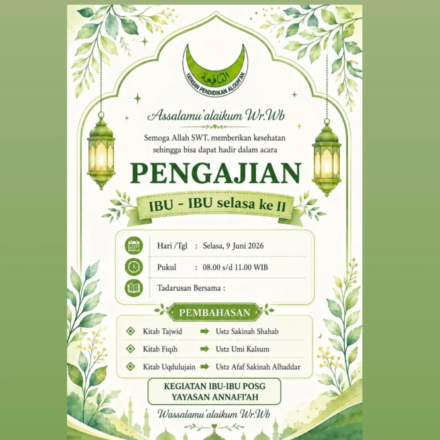 Pembahasan Kitab Tajwid, Fiqih, dan Uqdulujain