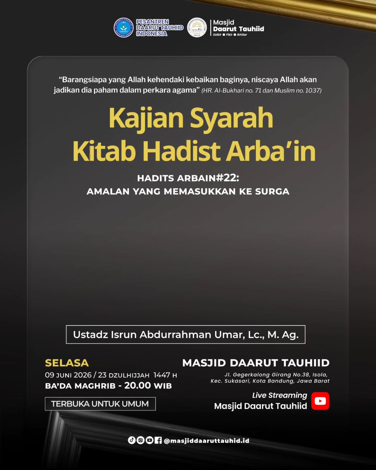 Kajian Syarah Kitab Hadist Arba'in