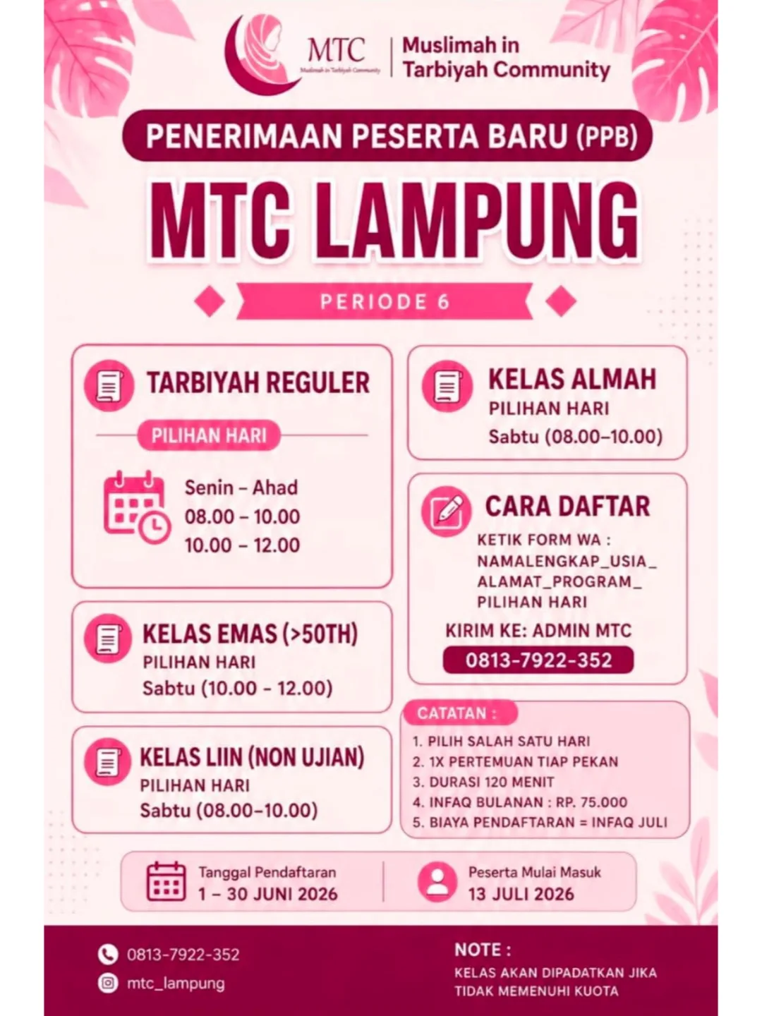 PENERIMAAN PESERTA BARU (PPB) - MTC LAMPUNG