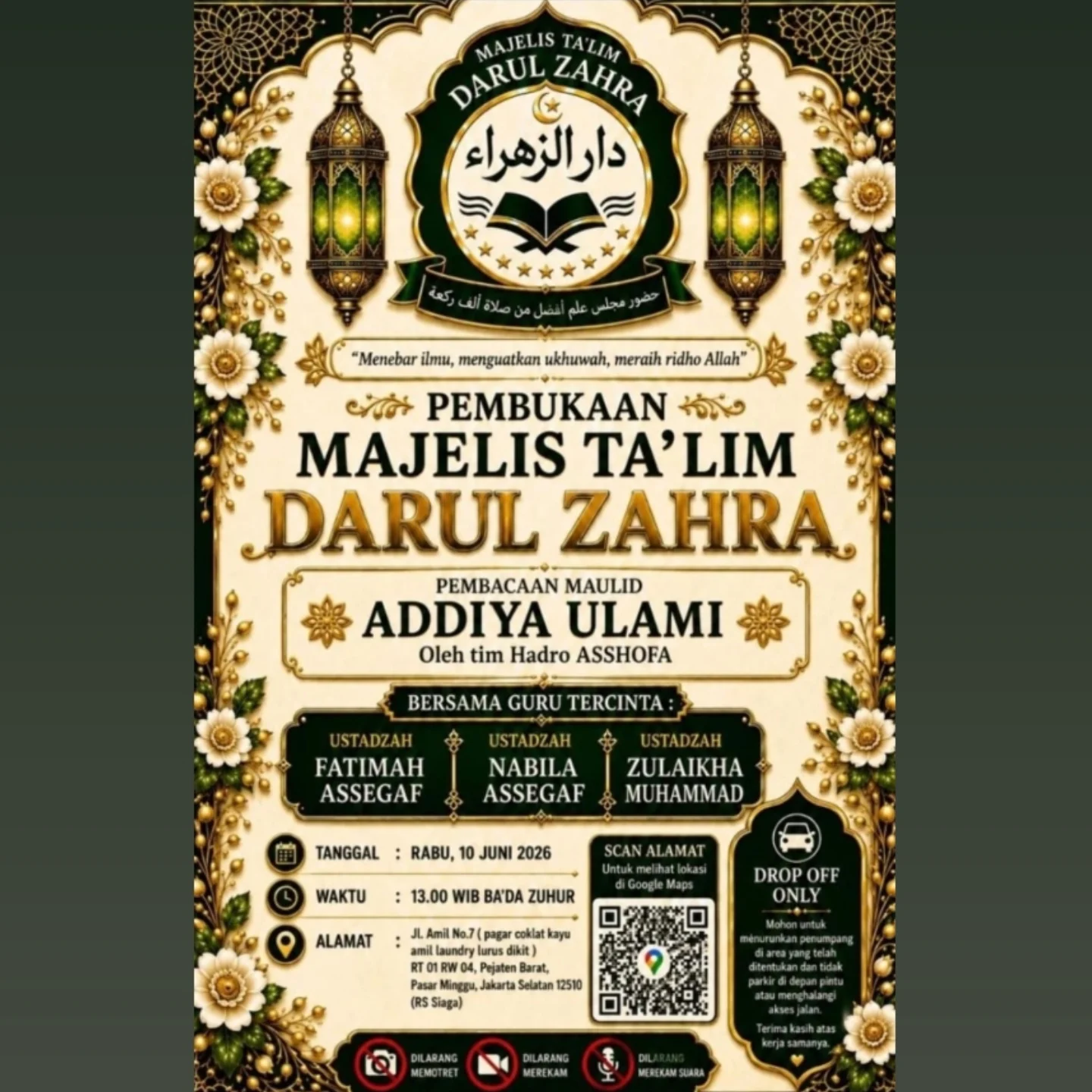 Kajian Muslimah: Pembukaan Majelis Ta'lim Darul Zahra