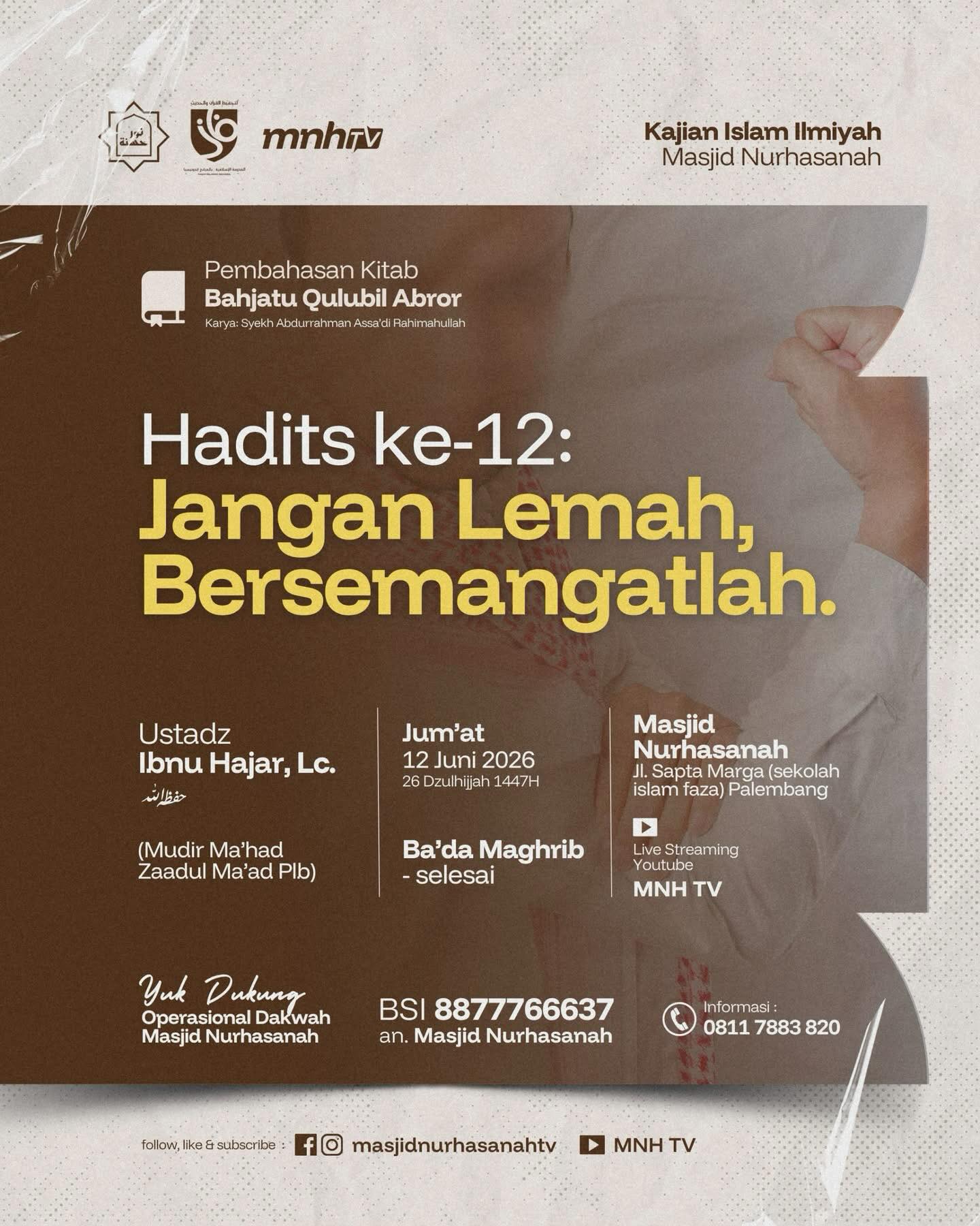 Hadits ke-12: Jangan Lemah, Bersemangatlah.