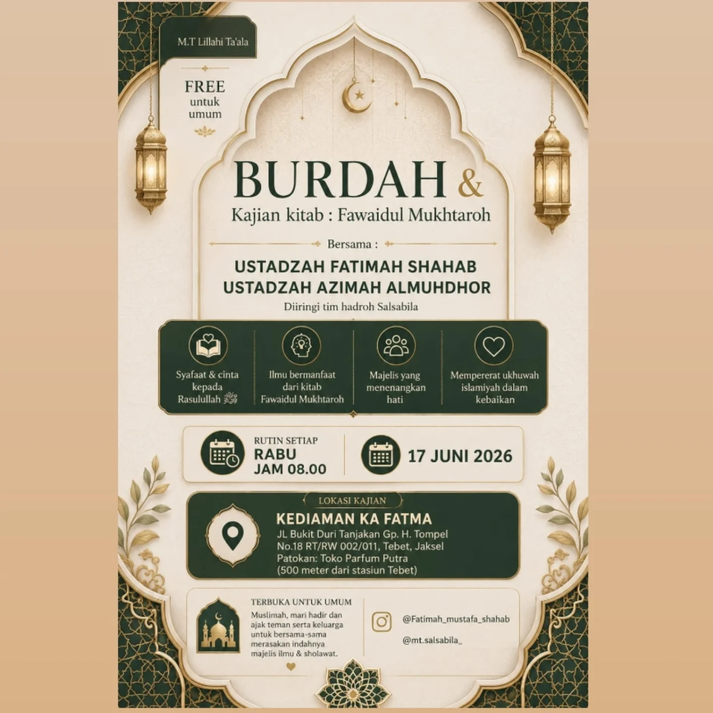 BURDAH & Kajian kitab: Fawaidul Mukhtarah