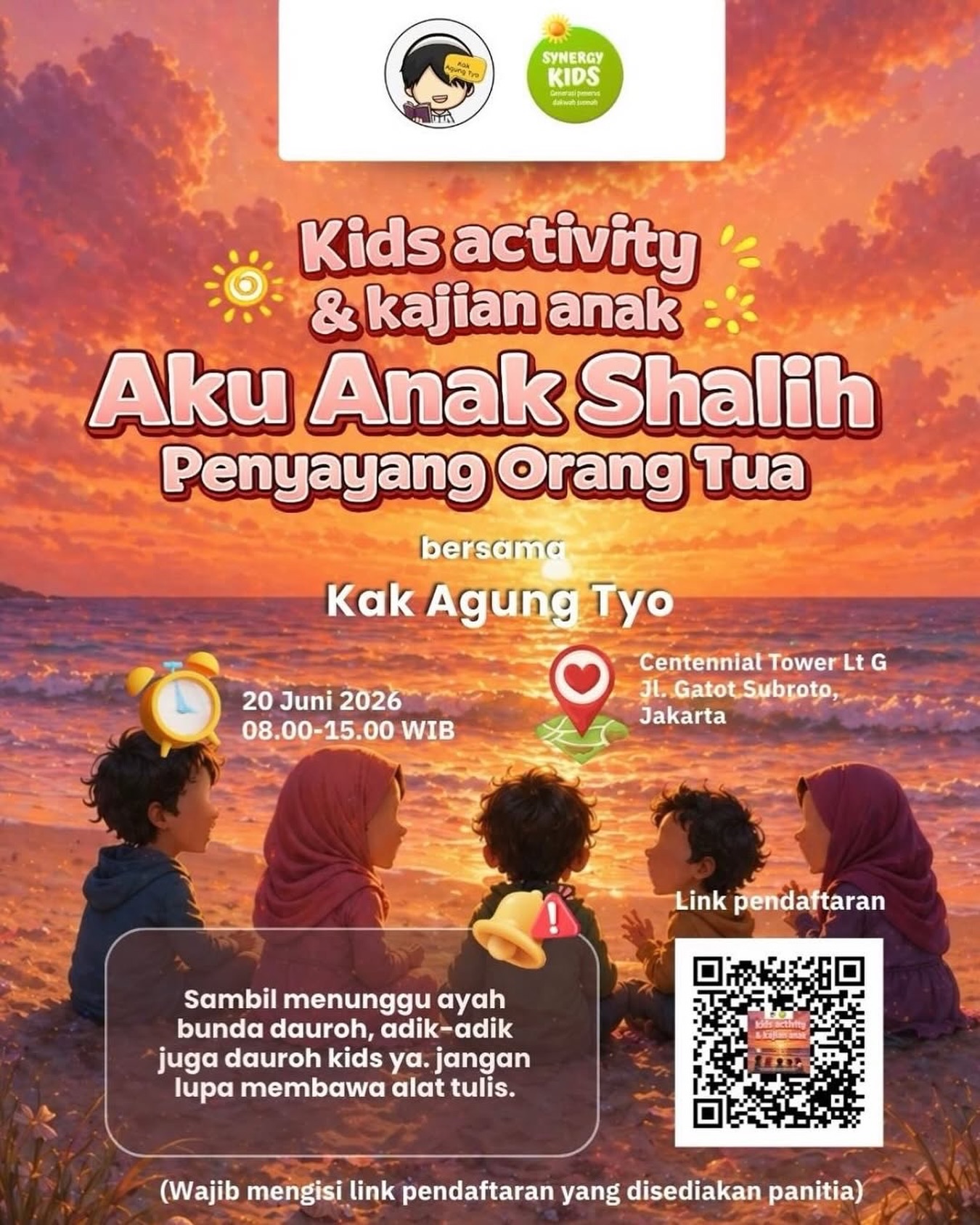 Kids activity & kajian anak Aku Anak Shalih Penyayang Orang Tua