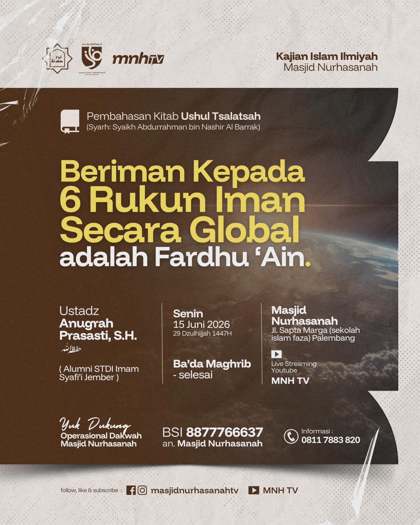 Beriman Kepada 6 Rukun Iman Secara Global adalah Fardhu 'Ain