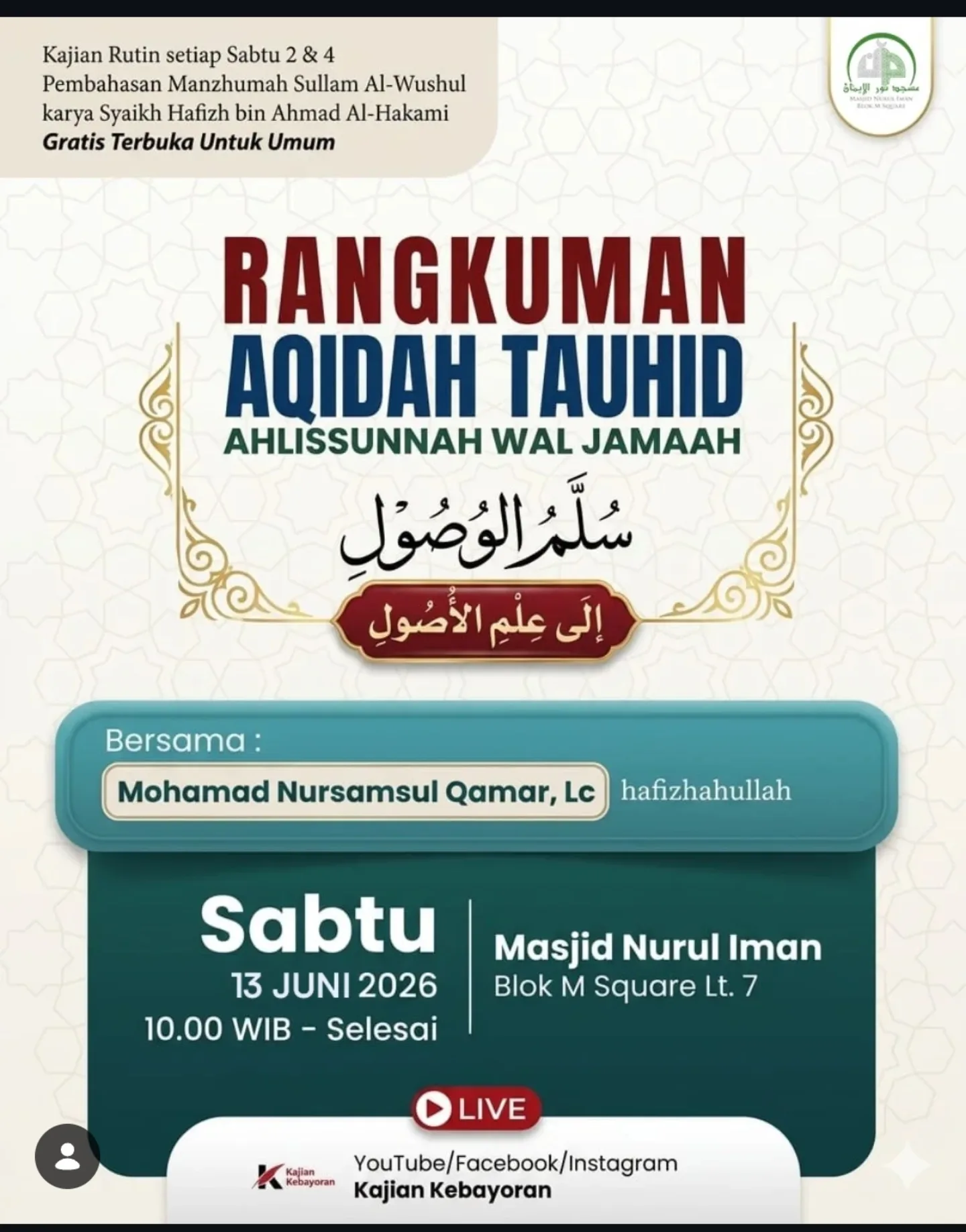 Rangkuman Aqidah Tauhid Ahlissunnah Wal Jamaah