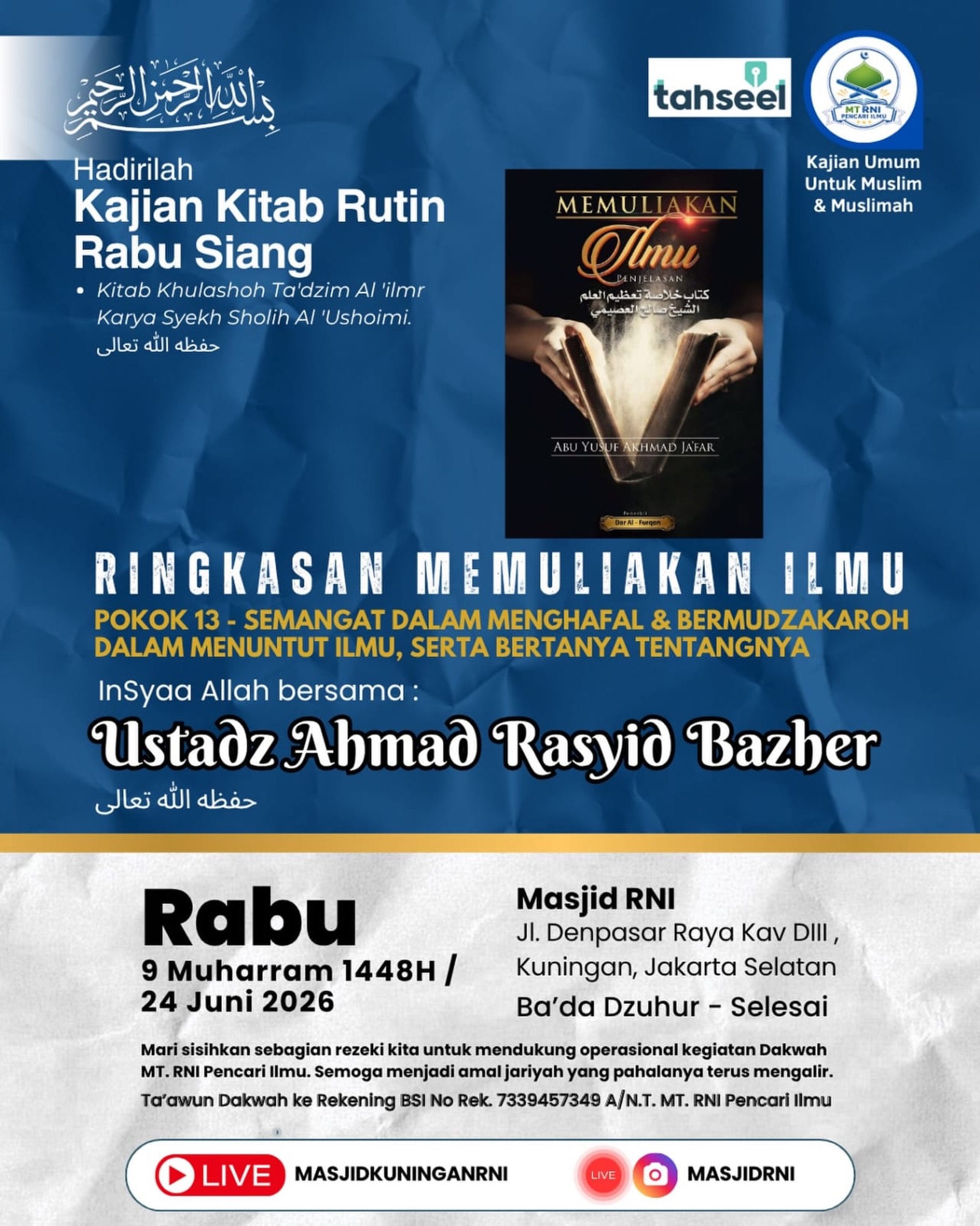 Kajian Kitab Rutin Rabu Siang