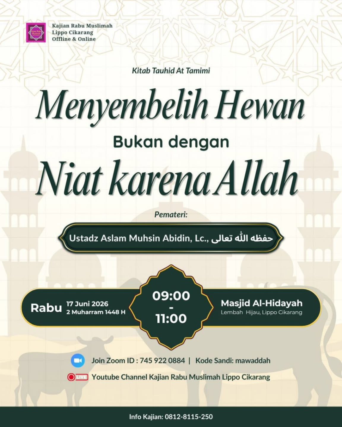Menyembelih Hewan Bukan dengan Niat karena Allah