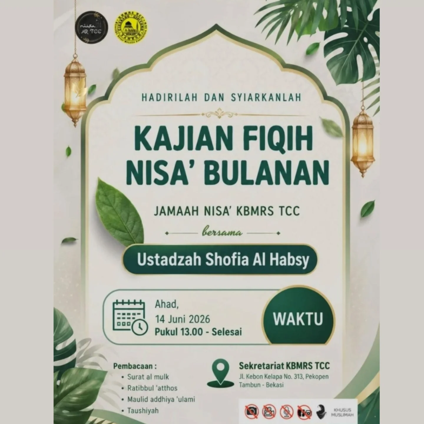 Kajian Fiqh Nisa' Bulanan