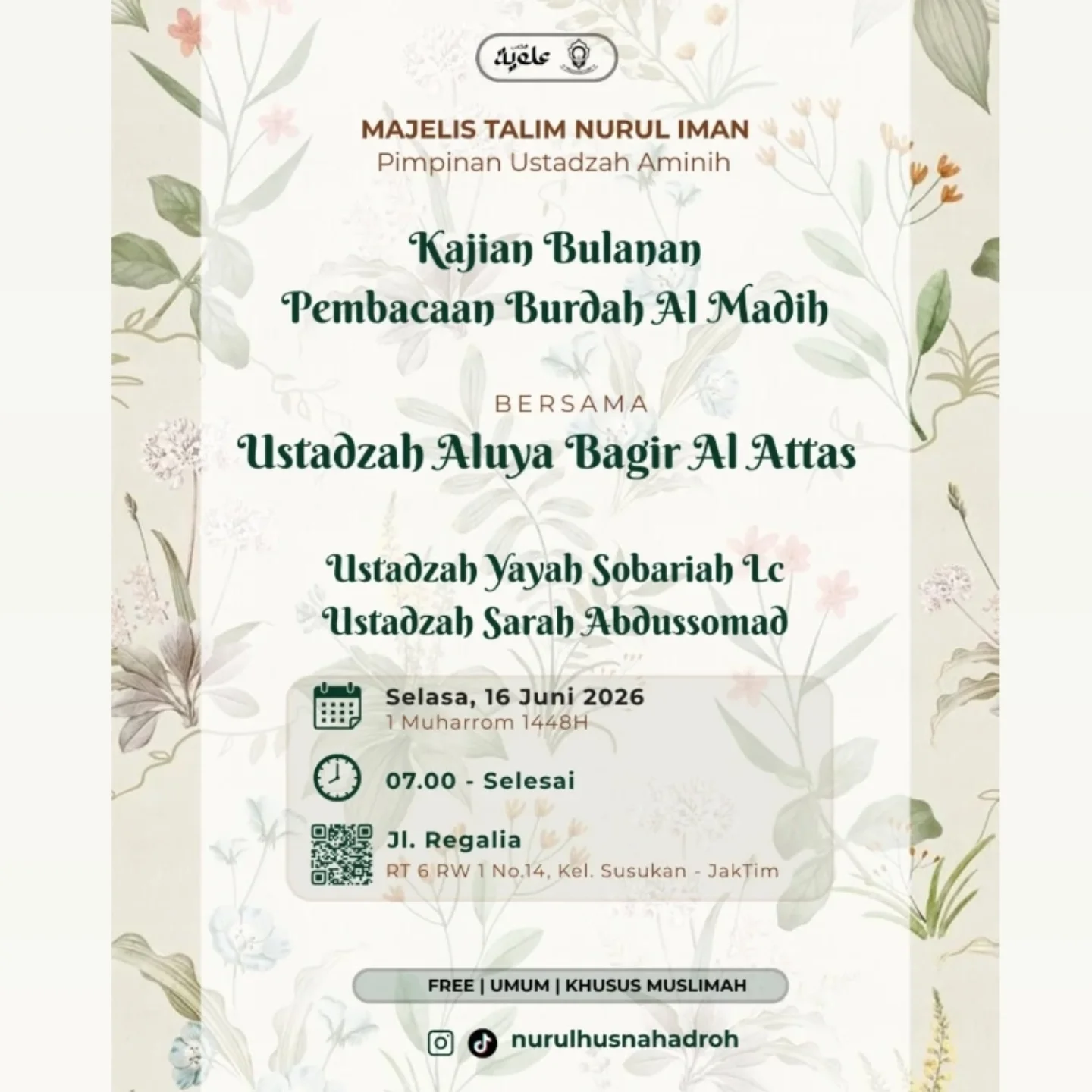 Kajian Bulanan Pembacaan Burdah Al Madih