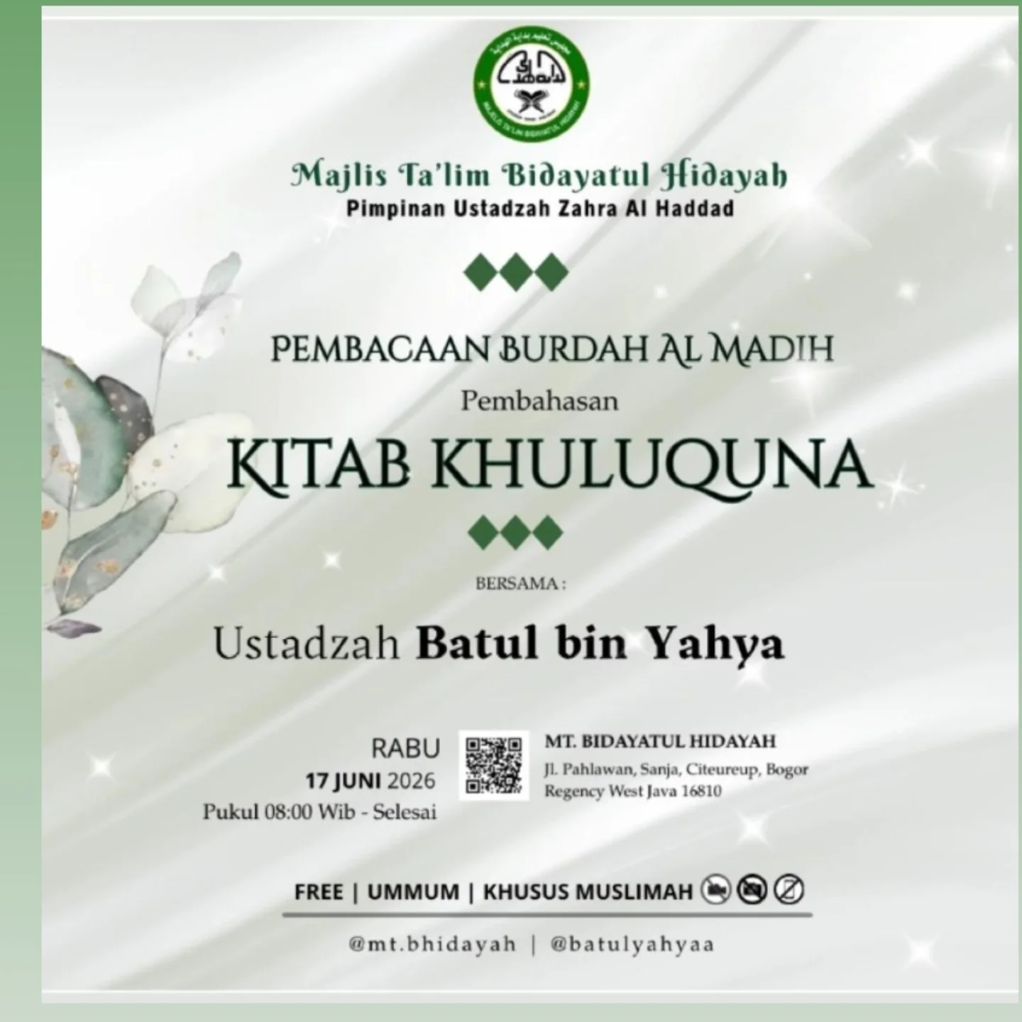 Jadwal Kajian Muslimah