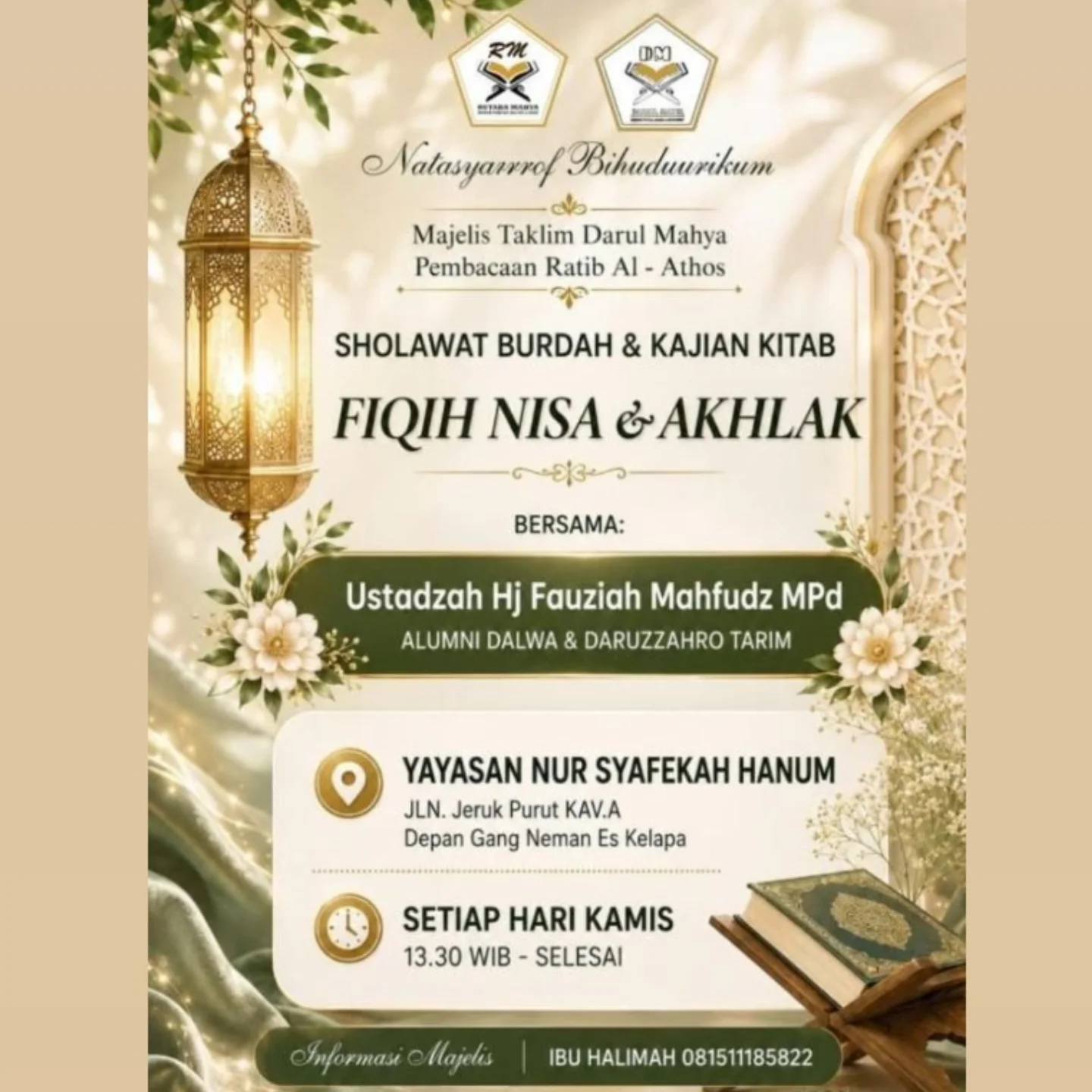 Sholawat Burdah & Kajian Kitab Fiqih Nisa & Akhlak