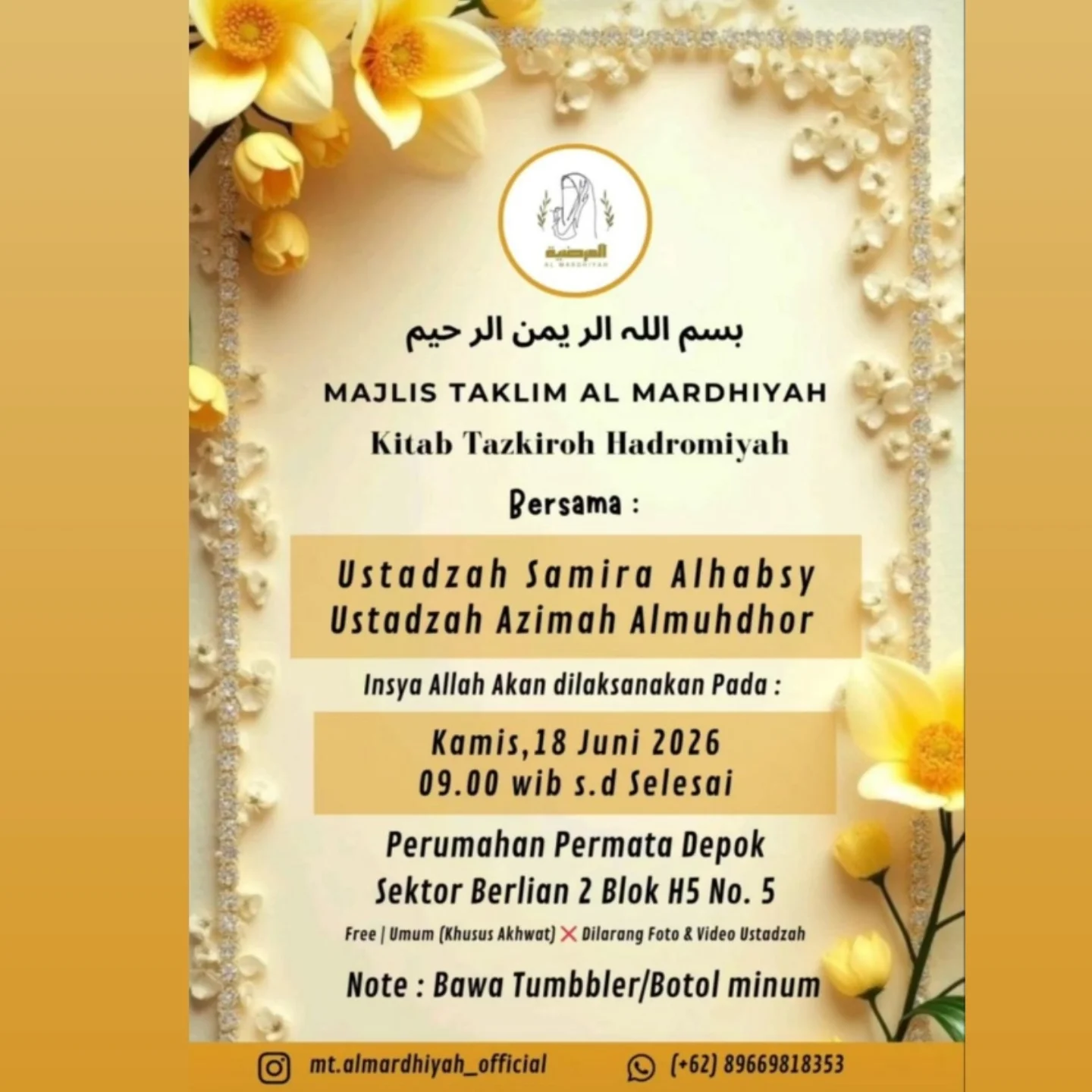 Kajian Kitab Tazkiroh Hadromiyah