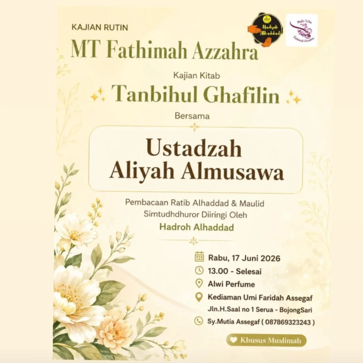 Kajian Rutin MT Fathimah Azzahra