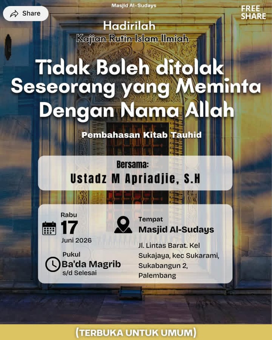 Tidak Boleh ditolak Seseorang yang Meminta Dengan Nama Allah
