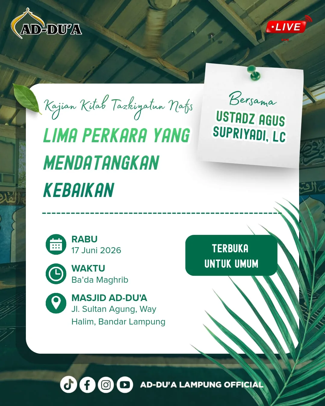 LIMA PERKARA YANG MENDATANGKAN KEBAIKAN