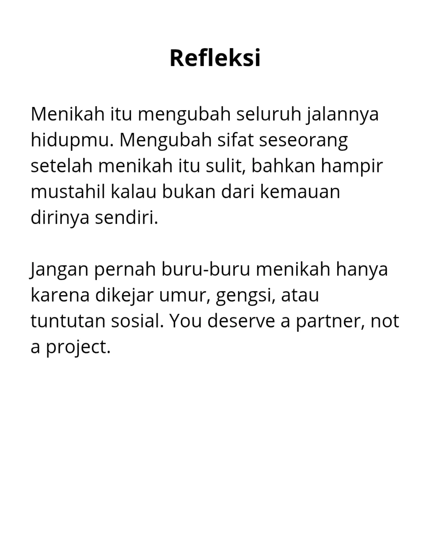 Refleksi: Perubahan Hidup Saat Menikah