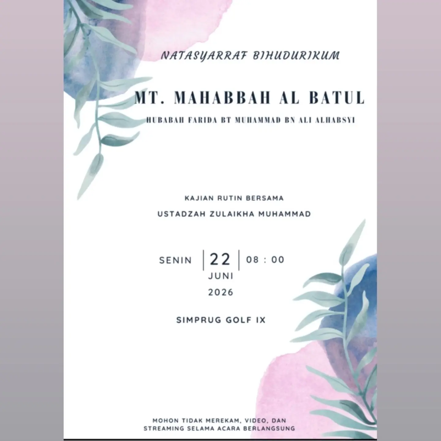 Mt. Mahabbah Al Batul