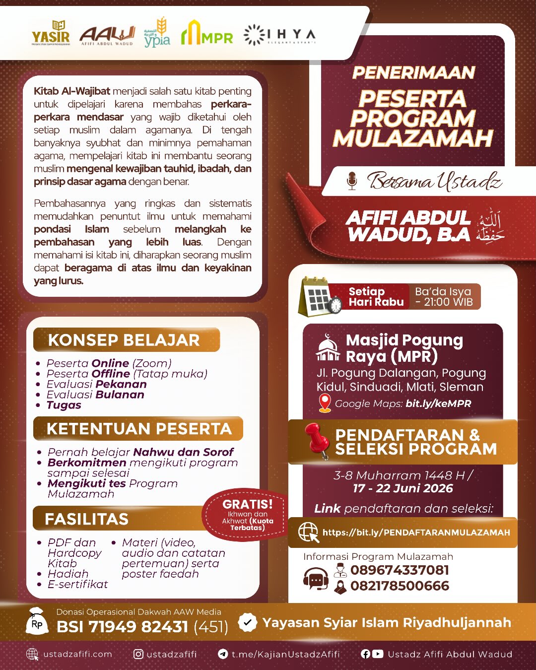 Penerimaan Peserta Program Mulazamah