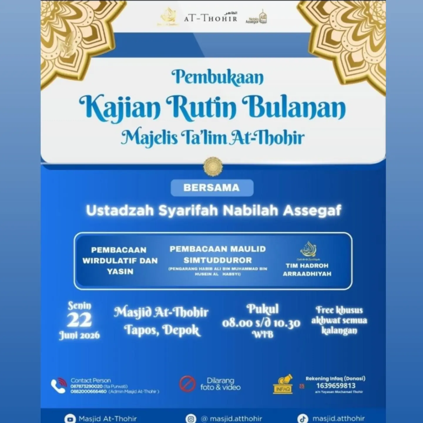 Pembukaan Kajian Rutin Bulanan Majelis Ta’lim At-Thohir