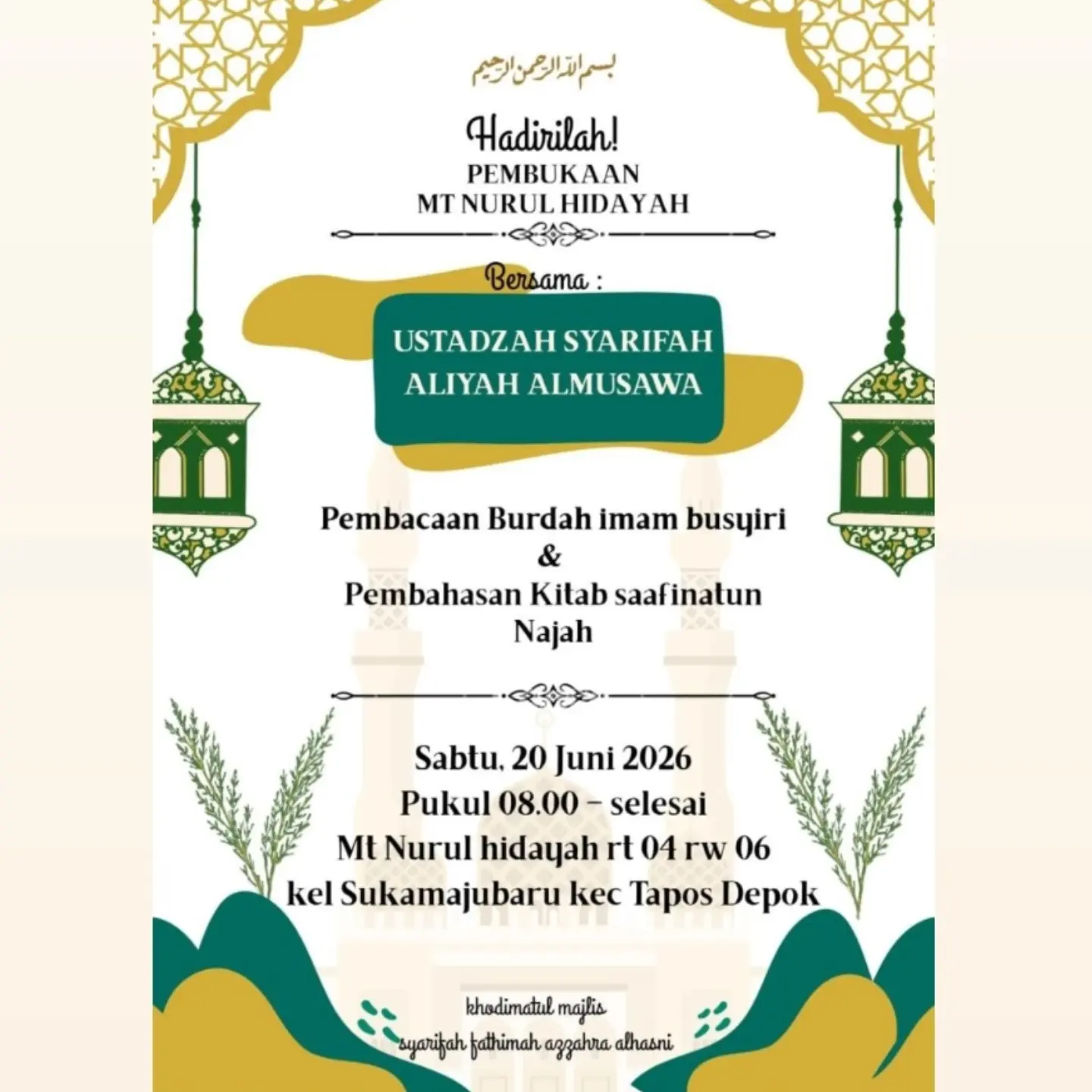 Pembukaan MT Nurul Hidayah