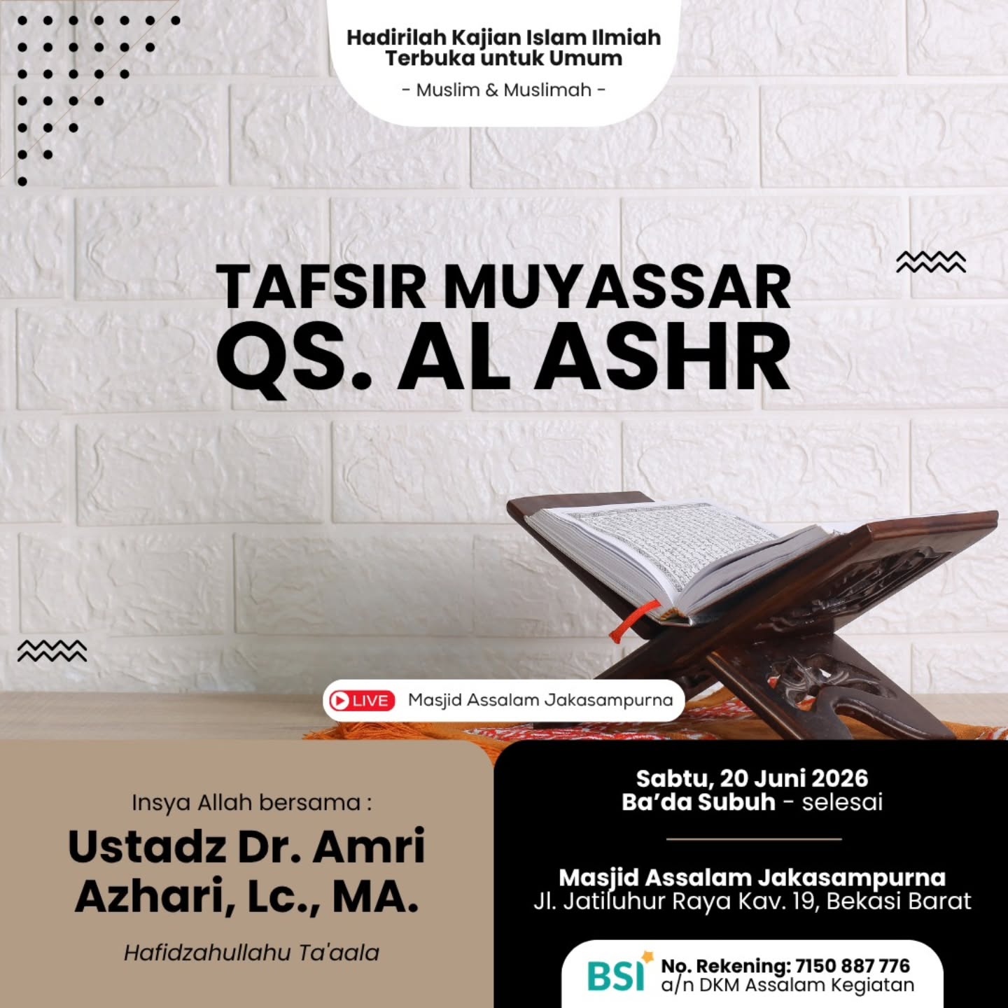 TAFSIR MUYASSAR QS. AL ASHR