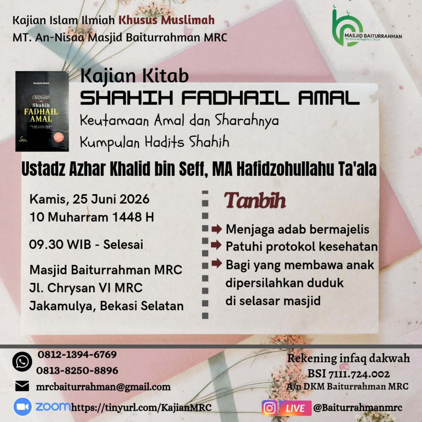 Kajian Kitab Shahih Fadhail Amal