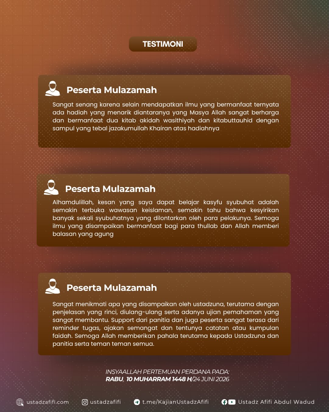 PENERIMAAN PESERTA PROGRAM MULAZAMAH | HARI TERAKHIR
