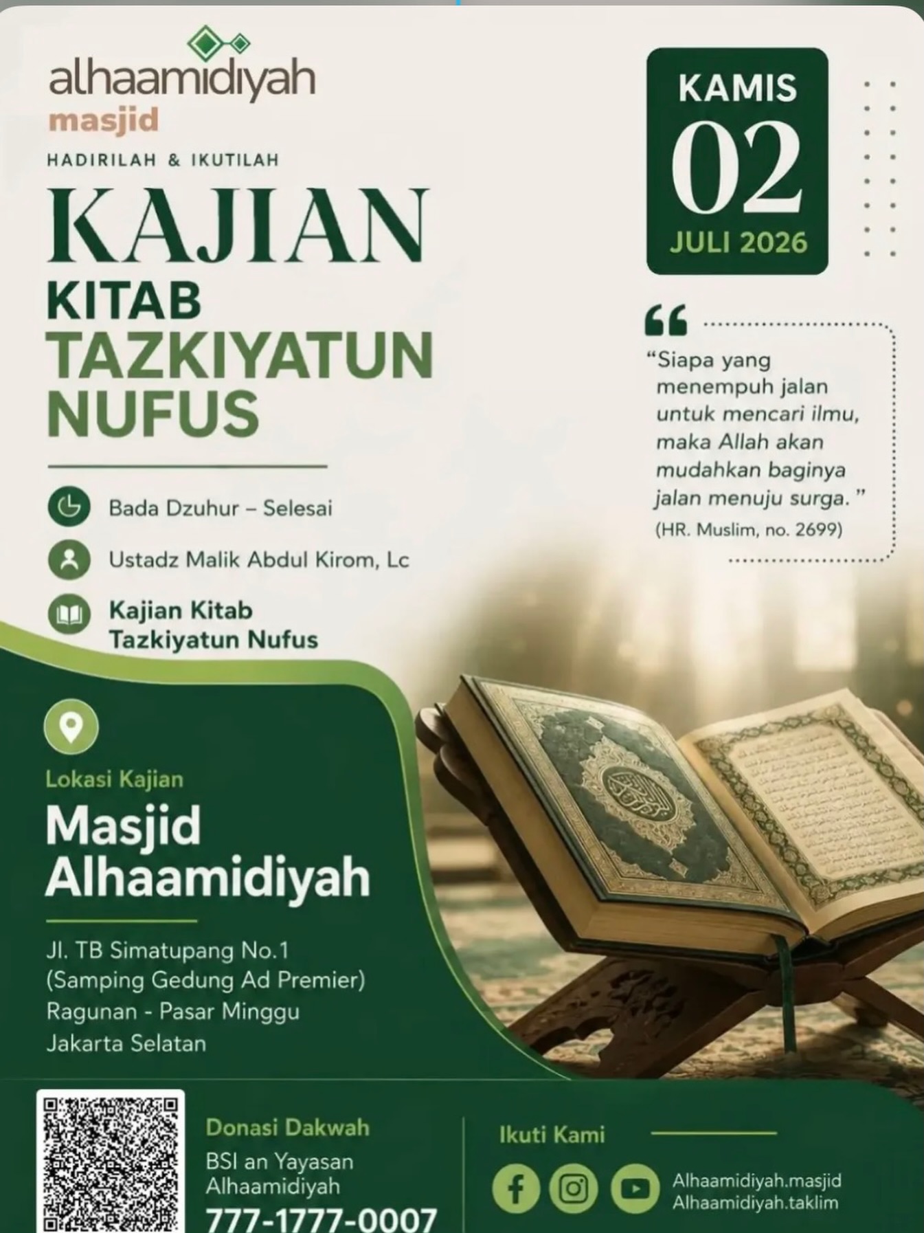 Kajian Kitab Tazkiyatun Nufus