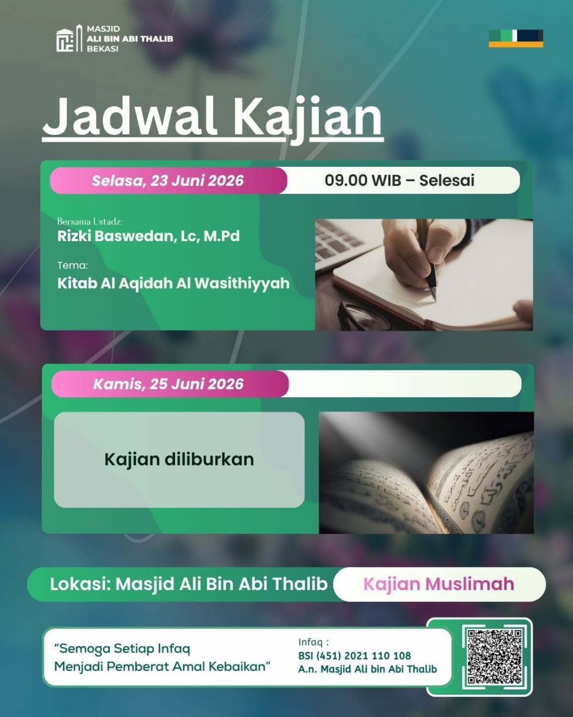 Kajian diliburkan