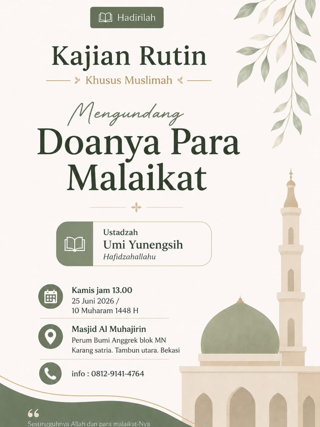 Mengundang Doanya Para Malaikat
