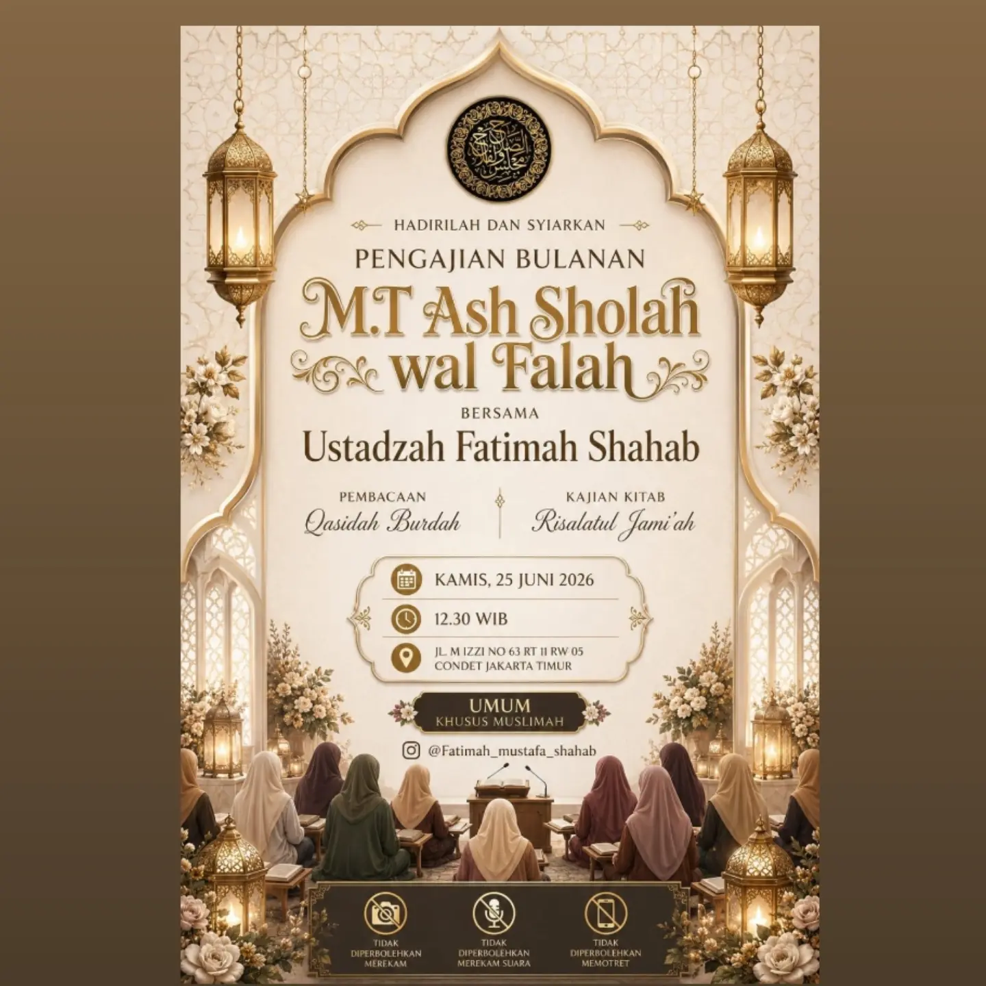 Pembacaan Qasidah Burdah dan Kajian Kitab Risalatul Jami'ah