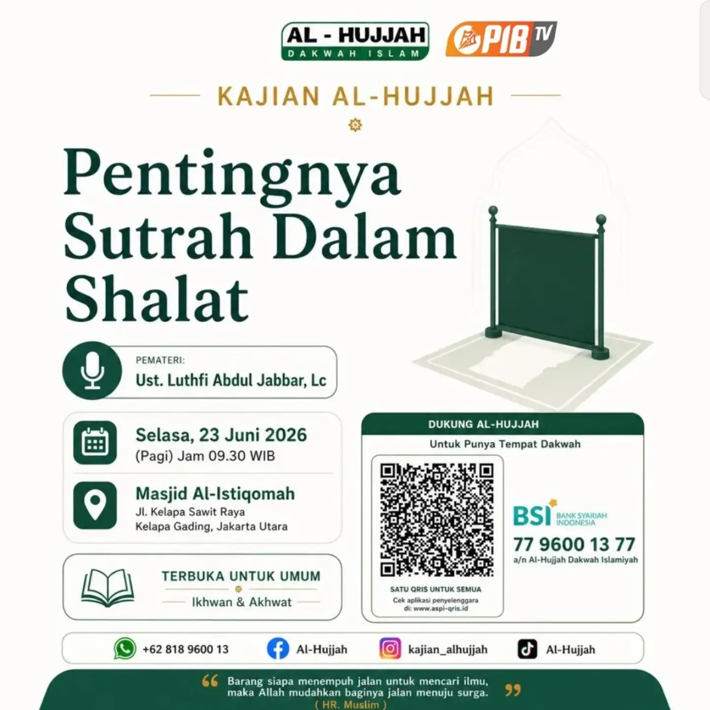 Pentingnya Sutrah Dalam Shalat