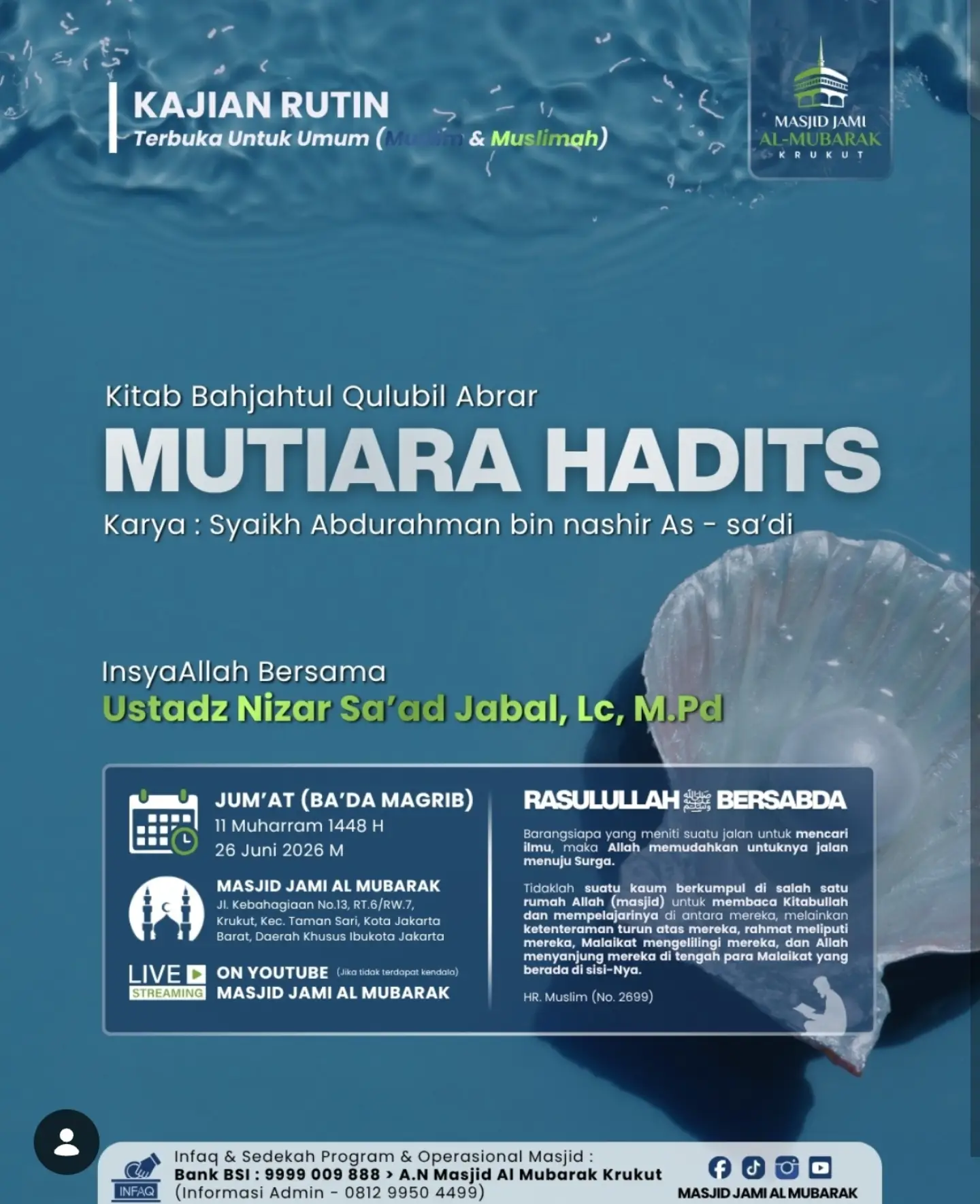 Mutiara Hadits: Kitab Bahjahtul Qulubil Abrar