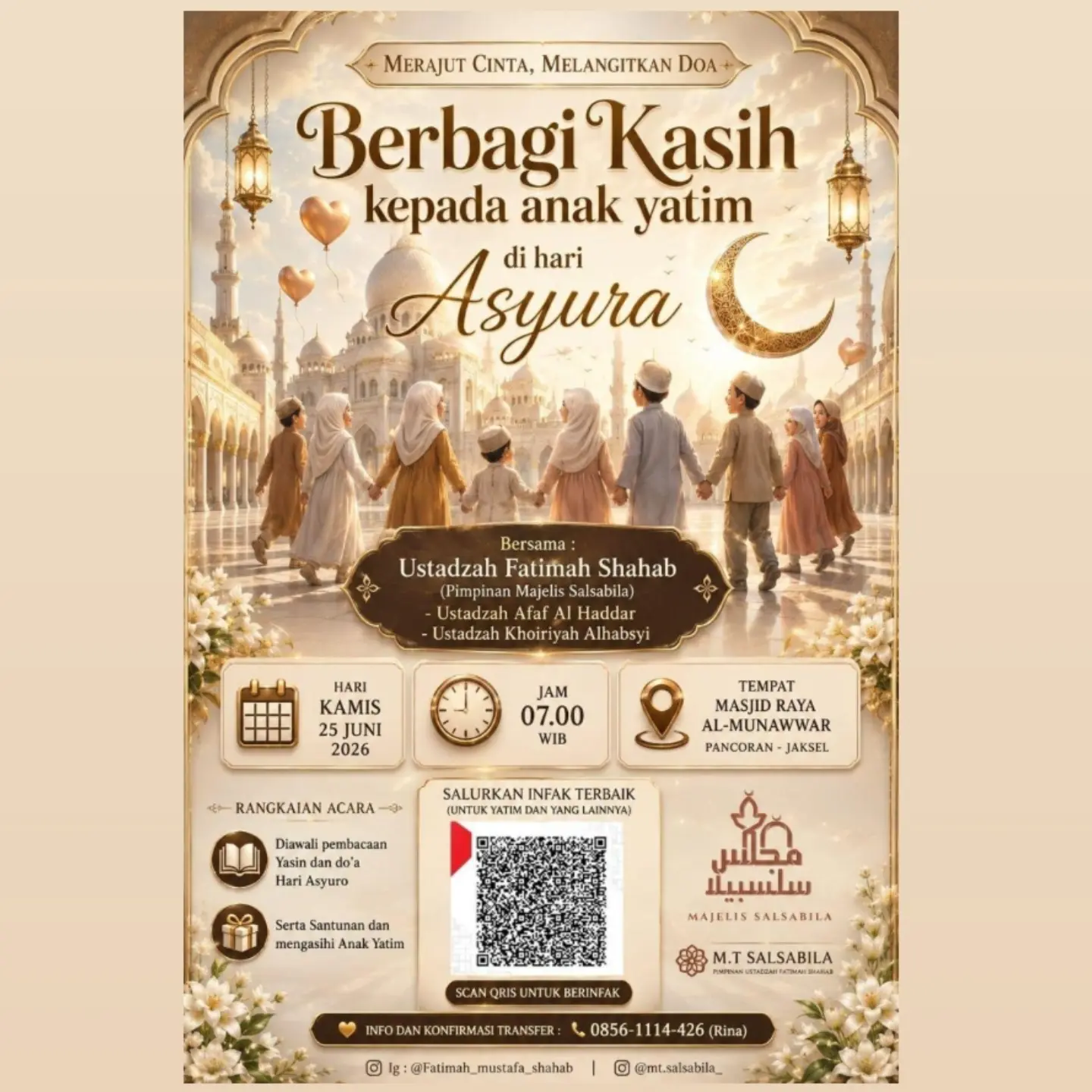 Berbagi Kasih kepada anak yatim di hari Asyura