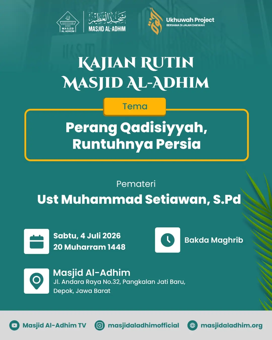 Kajian Rutin Masjid Al-Adhim