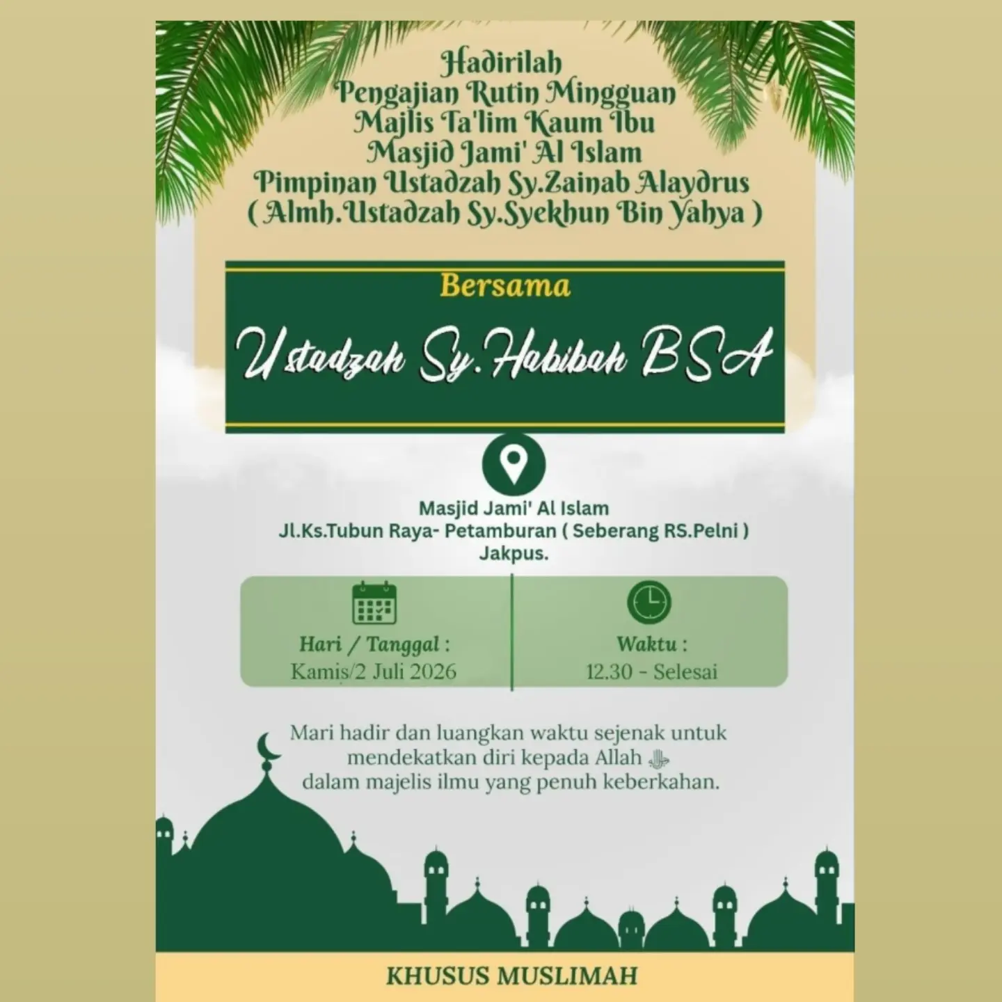 Pengajian Rutin Mingguan Majlis Ta'lim Kaum Ibu