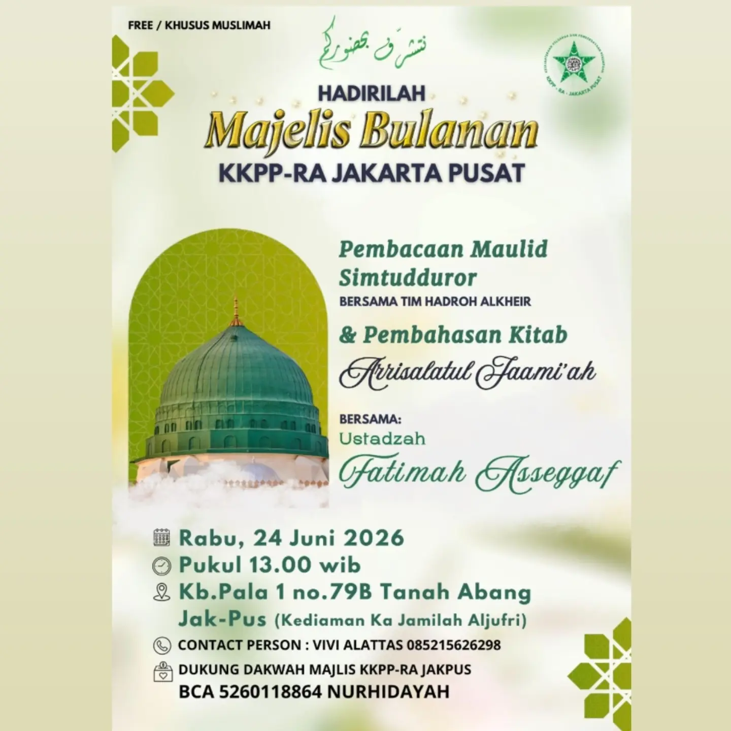 Pembacaan Maulid Simtudduror & Pembahasan Kitab Arrisalatul Jaami'ah