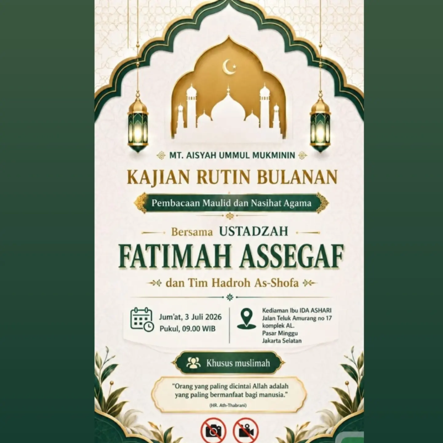 Pembacaan Maulid dan Nasihat Agama