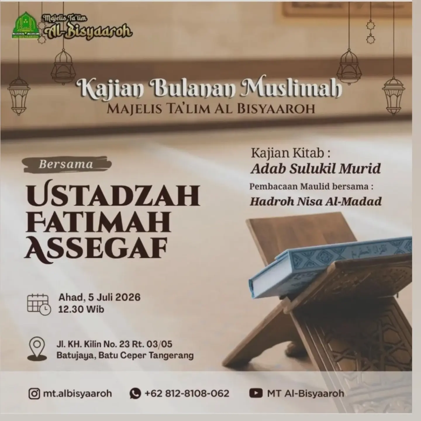 Kajian Bulanan Muslimah Majelis Ta'lim Al-Bisyaaroh