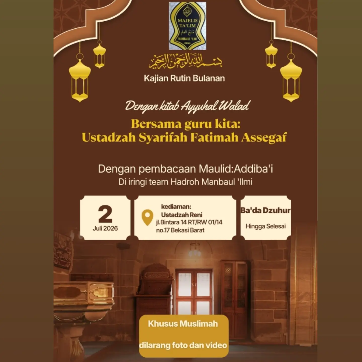 Kajian Rutin Bulanan Kitab Ayyuhal Walad