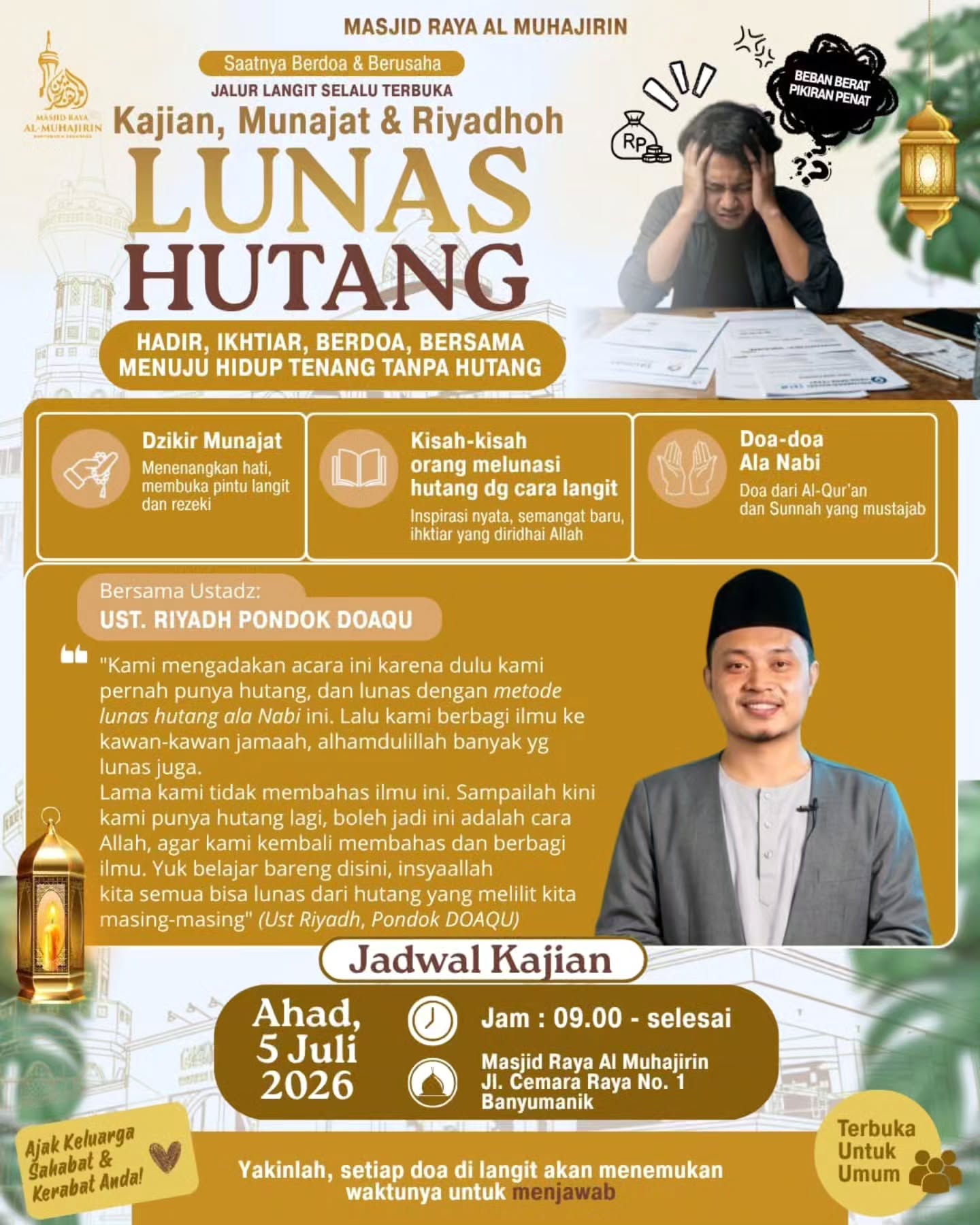 Kajian, Munajat & Riyadhoh LUNAS HUTANG