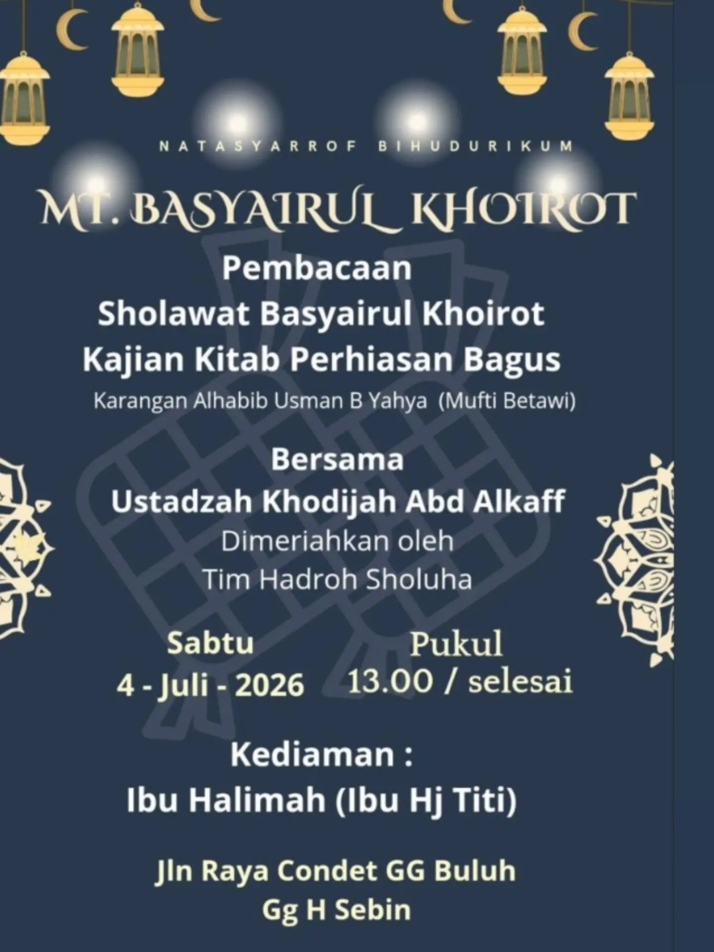 Jadwal Kajian Muslimah