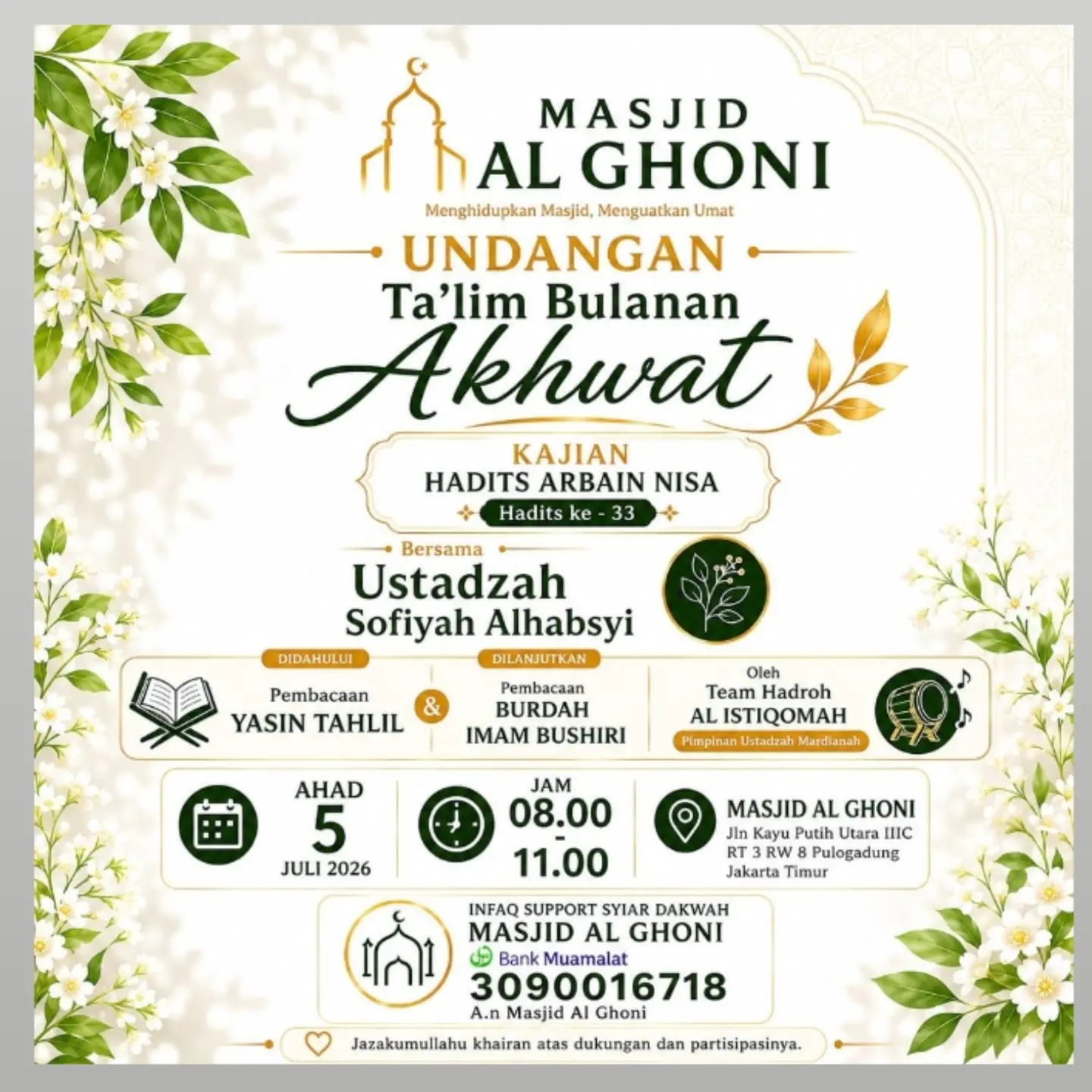 Undangan Ta'lim Bulanan Akhwat